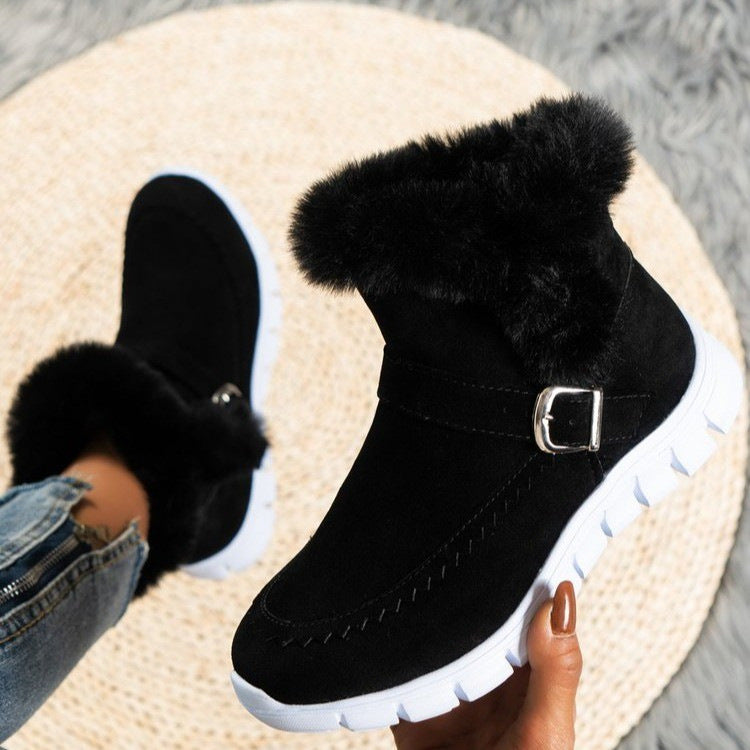 Charlotte Beaumont | Faux Fur Trim Ankle Boots For Women