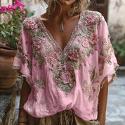 Margaux Chevalier | Floral Embroidered Boho Blouse For Women