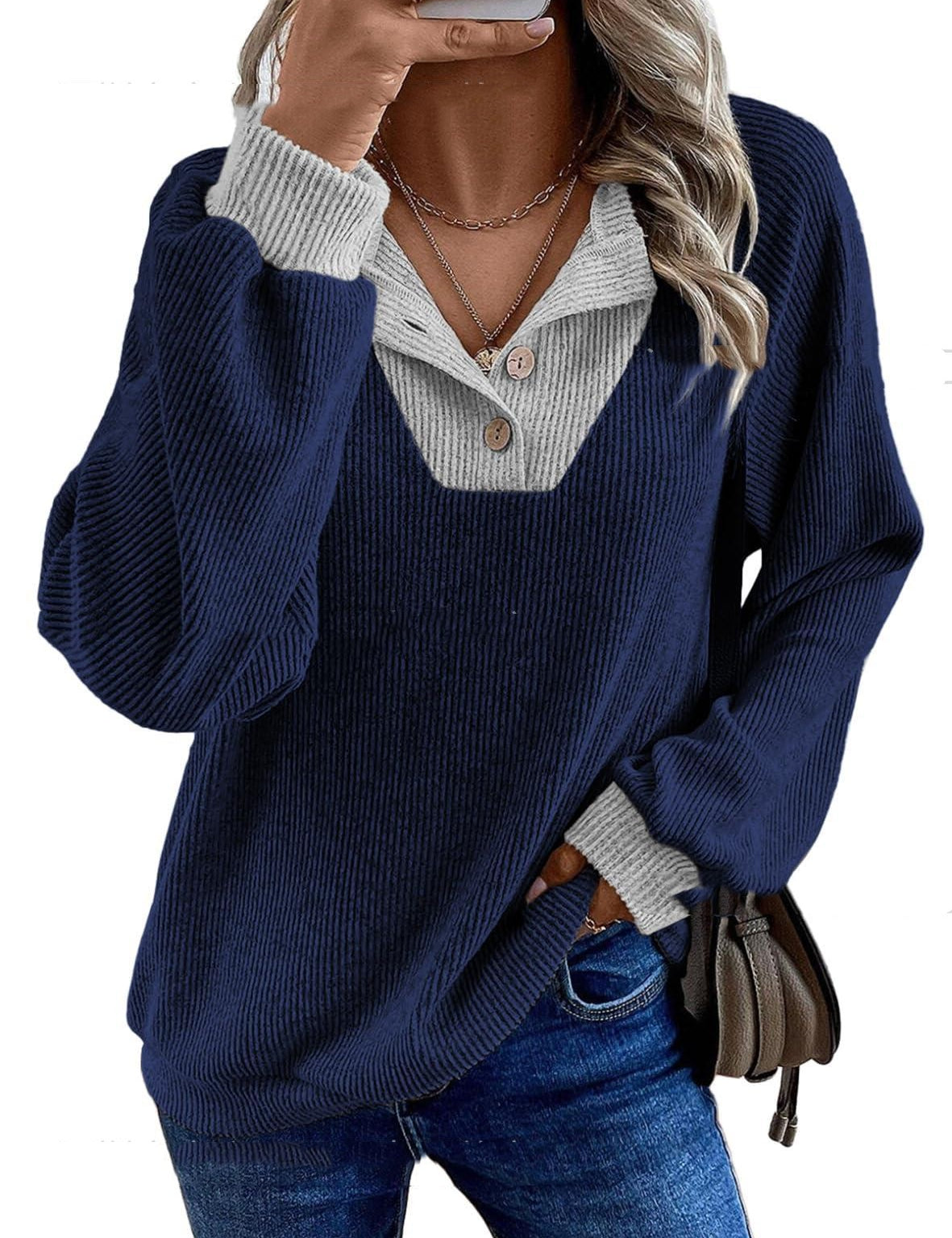 Margherita Fontanelli | Ribbed Knit Collared Sweater For Women