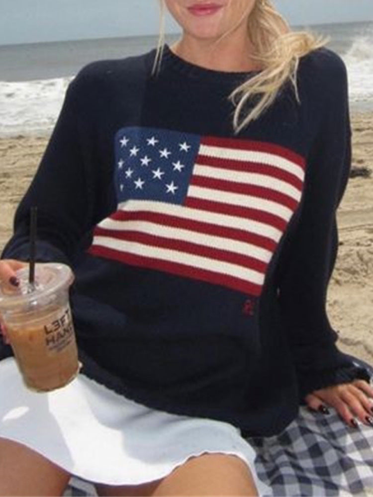 Jordan Westfield | American Flag Knit Sweater For Women