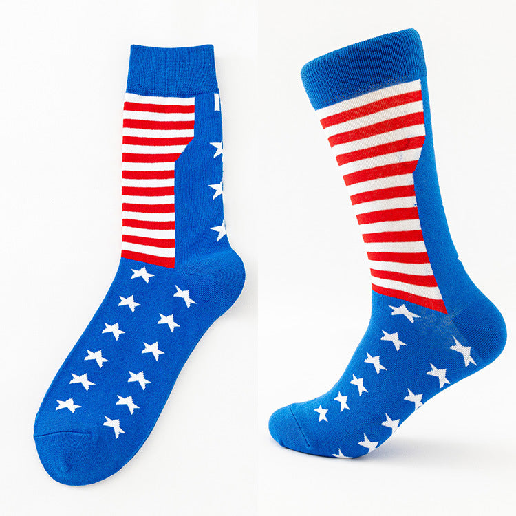Sylvie Esterhazy | Flag Print Veterans Day Crew Socks Five Pack Unisex & Couples