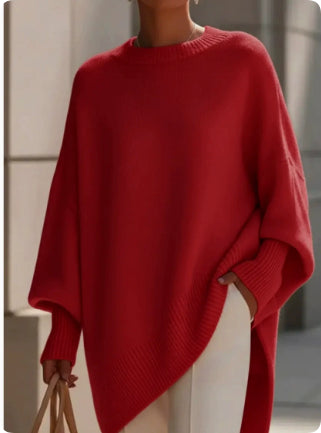 Margot Sinclair | Oversized Batwing Knit Pullover Sweater For Women