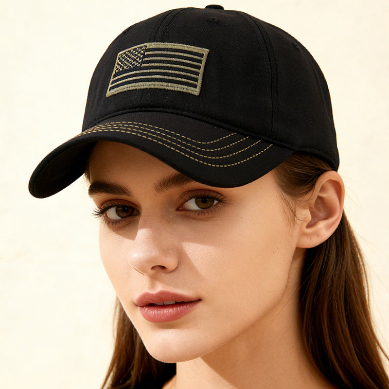 Colette Granville | Black Embroidered Flag Veterans Day Baseball Cap Unisex