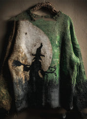 Odalys Ferrand | Halloween Cat Print Crew-Neck Sweater For Women