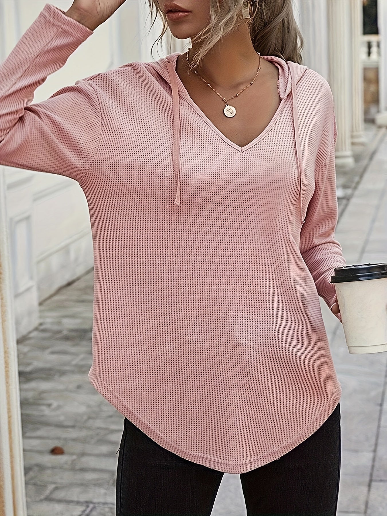 Naomi Verlaine | Relaxed V-Neck Hoodie For Women