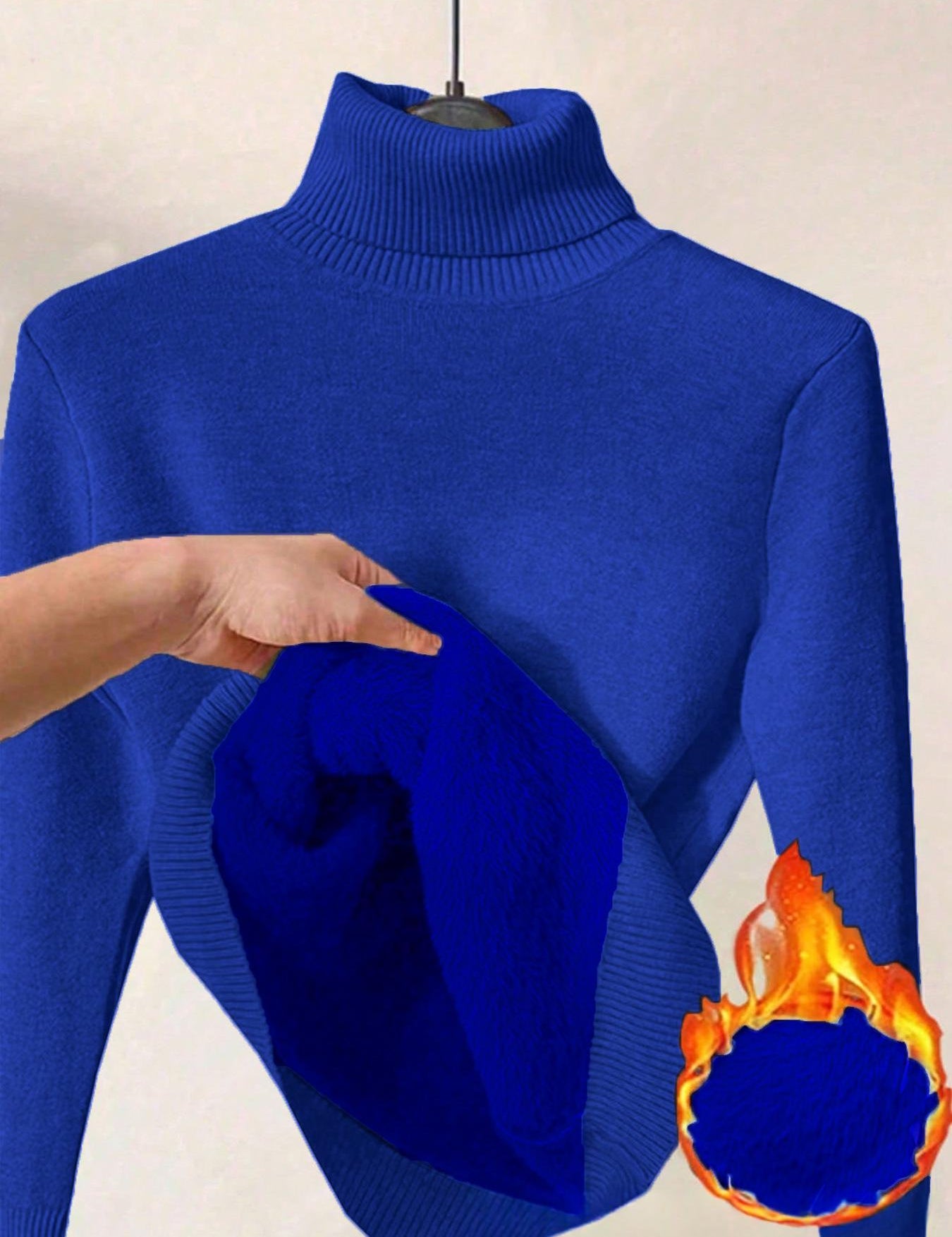 Margot Delaine | Turtleneck Fleece-Lined Sweater For Women