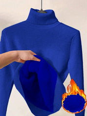 Margot Delaine | Turtleneck Fleece-Lined Sweater For Women