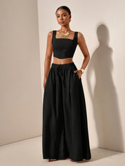 Solène Duchamp | Wide-Leg Two-Piece Set With Drawstring Waist For Women