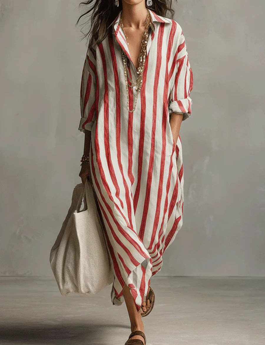 Thérèse Delannoy | Striped Shirt Maxi Dress For Women