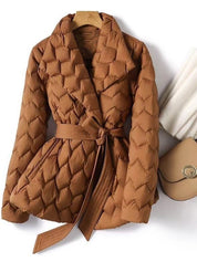 Winnie Pagbridge | Belted Wave-Quilted Puffer Jacket For Women