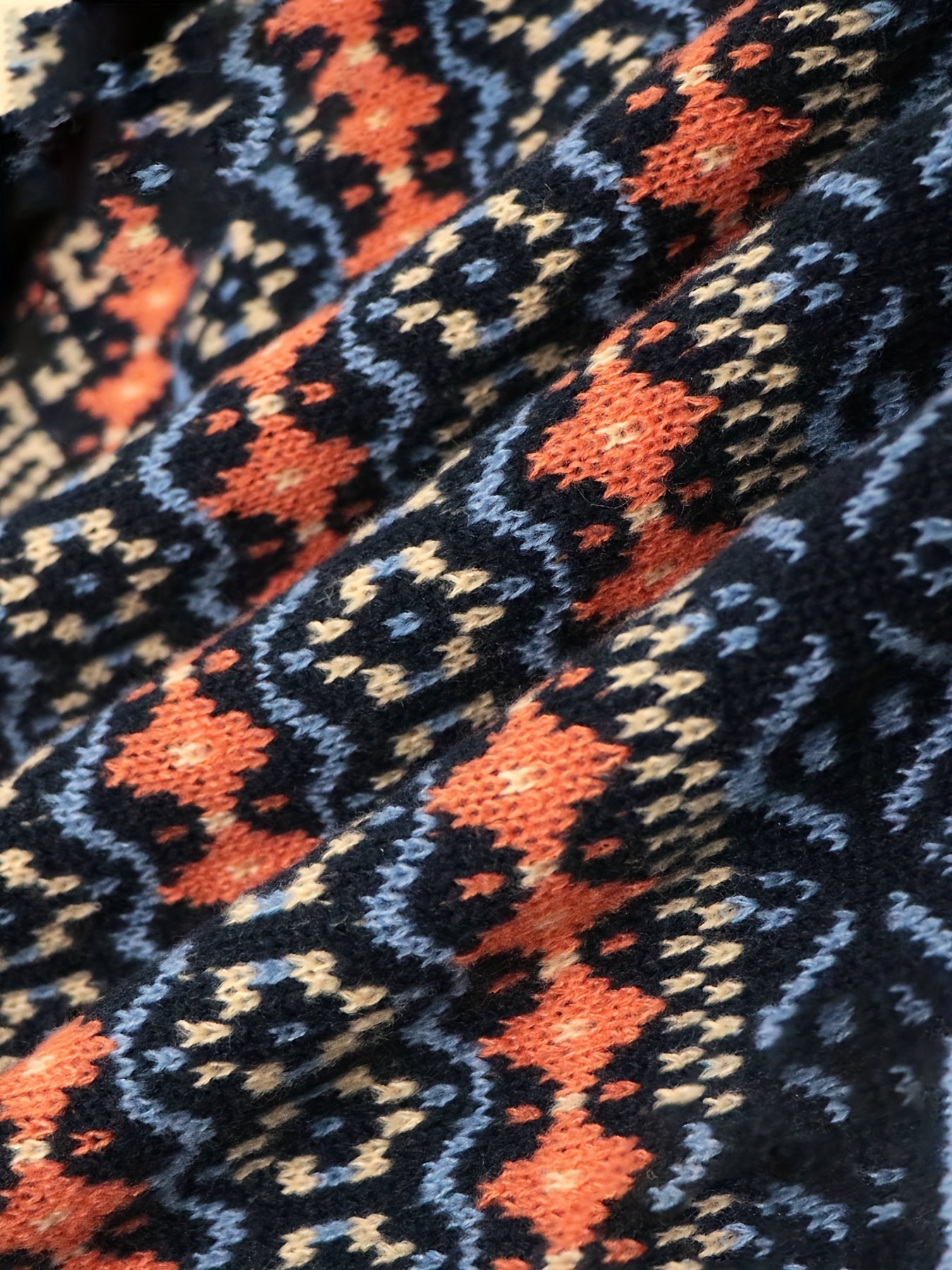 Thea Windmore | Vintage Jacquard Loose-Fit Sweater For Women