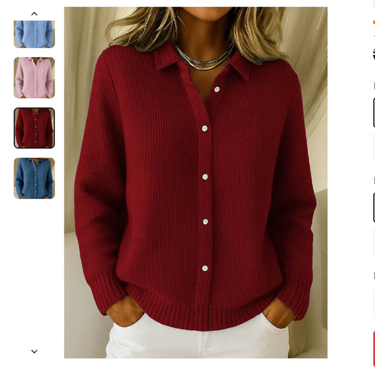 Claire Belmont | Button-Up Knit Cardigan Sweater For Women Long Sleeve