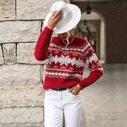 Snow Cheer | Green Heart Fair Isle Christmas Sweater For Women
