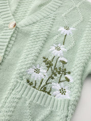 Noémie Lambert | Floral Embroidered Cardigan Sweater For Women
