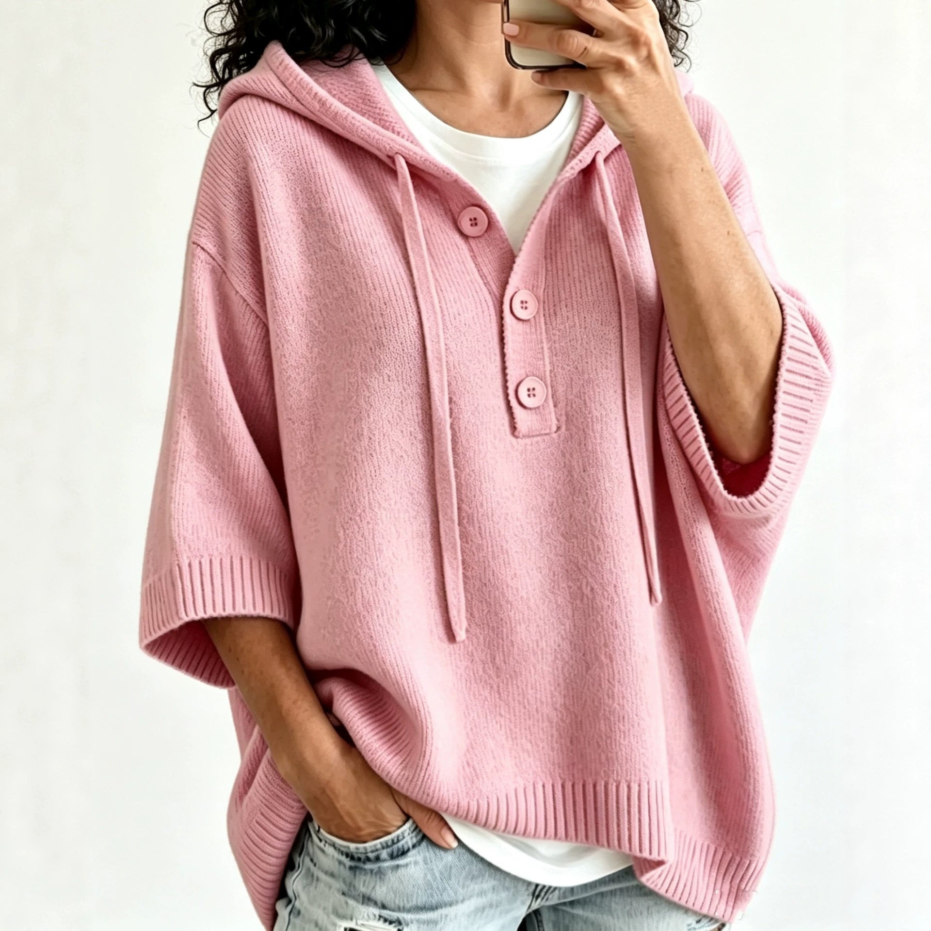 Amelie Rousseau | Striped Hooded Knit Sweater For Women
