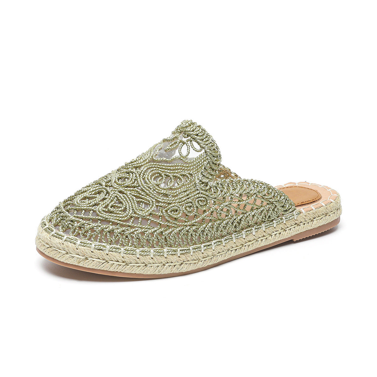 Solange Ferrant | Crochet Espadrille Mule Flats For Women
