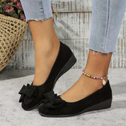 Lucinda Hartbourne | Black Bow Detail Ballet Flats Slip-On