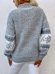 Solange Berthier | Cozy Snowflake Mock-Neck Sweater For Women