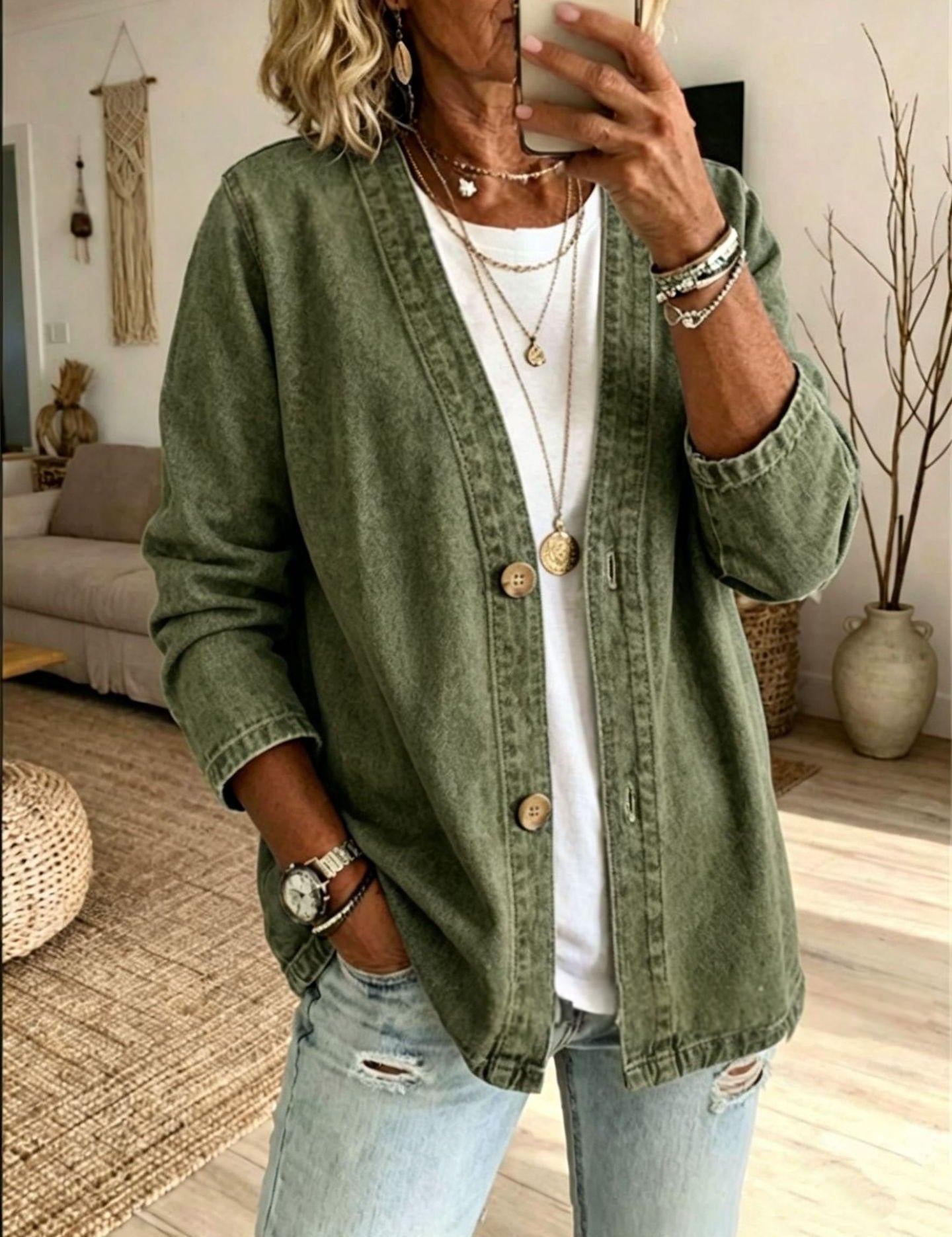 Danielle Westbrook | Casual Denim Cardigan Jacket For Women