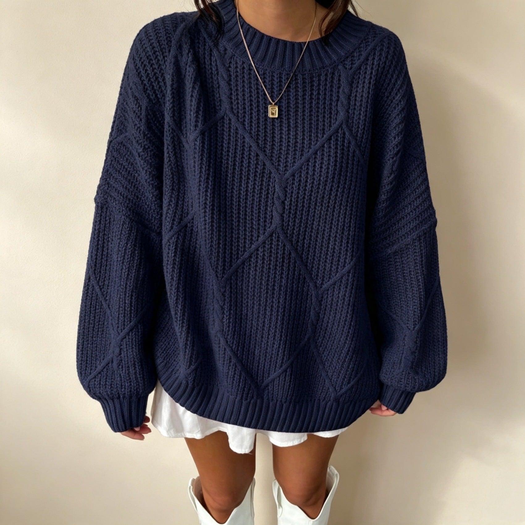 Margot Delvaux | Chunky Cable-Knit Oversized Sweater For Women