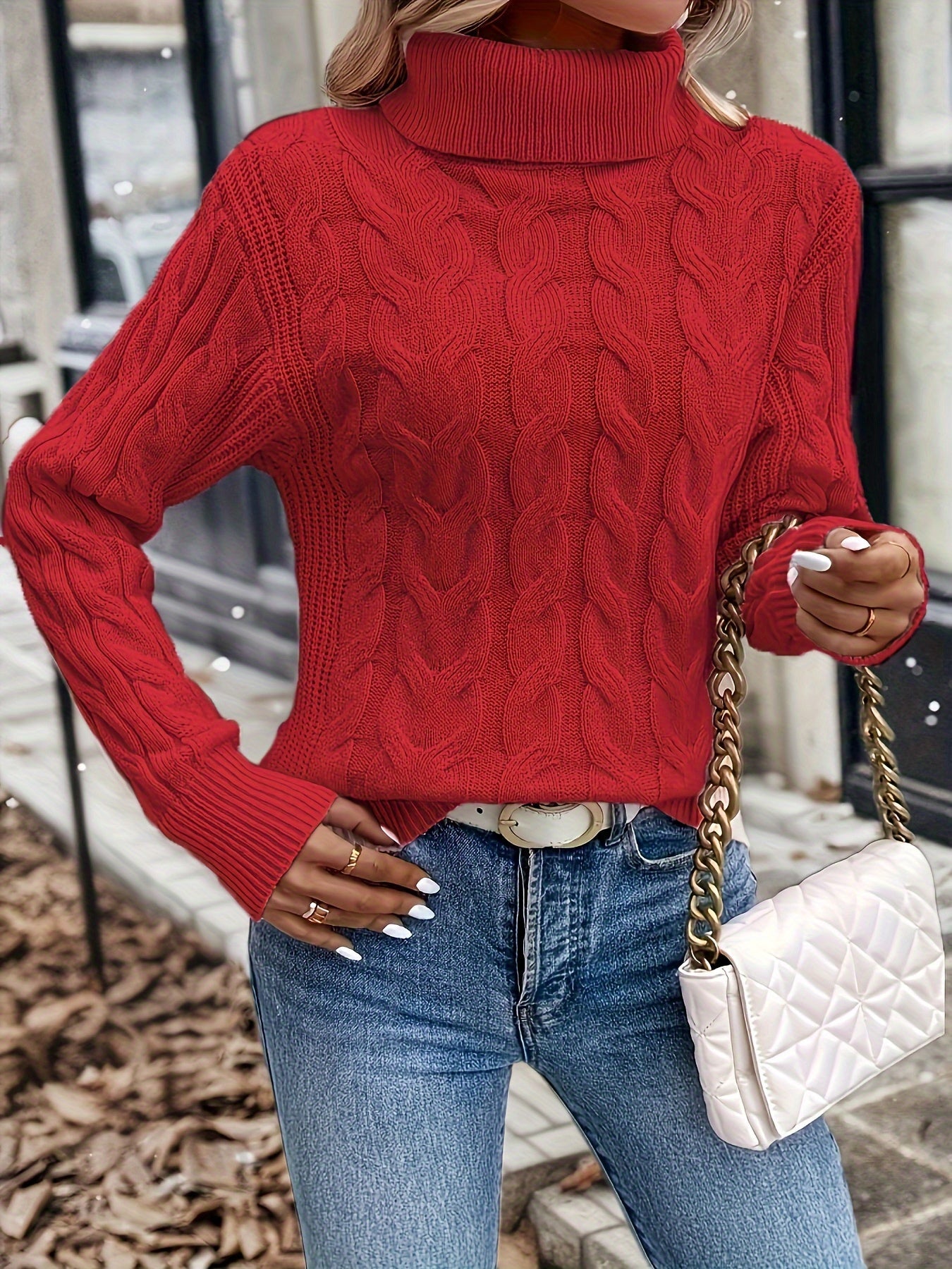 Éloise Vandermeer | Cozy Cable-Knit Turtleneck Sweater For Women