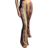 Phoebe Delvaine | Boho Print Flare Trousers For Women