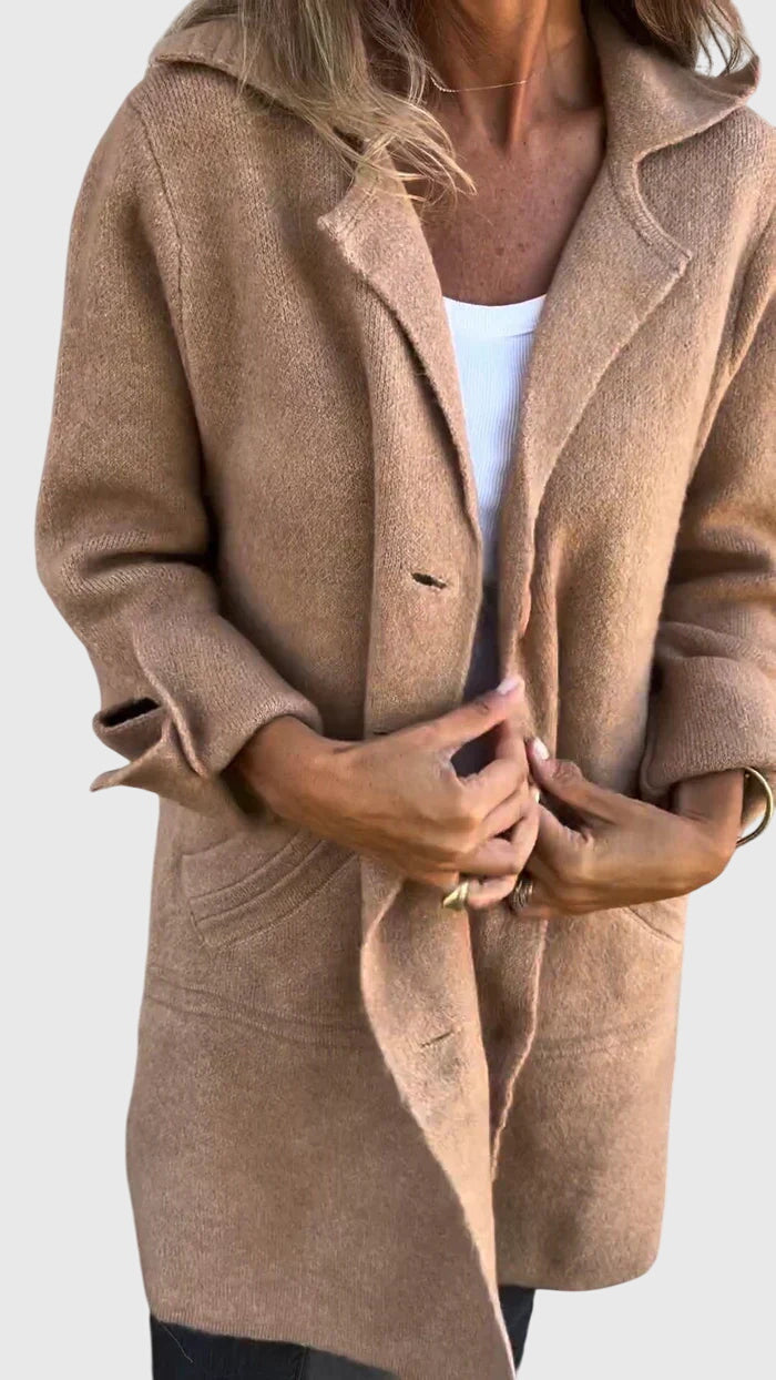 Sophia Harrington | Pink Button-Front Blazer Coat
