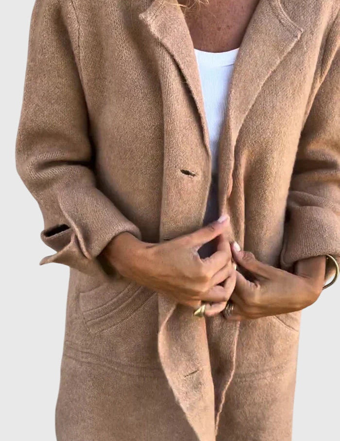 Sophia Harrington | Pink Button-Front Blazer Coat