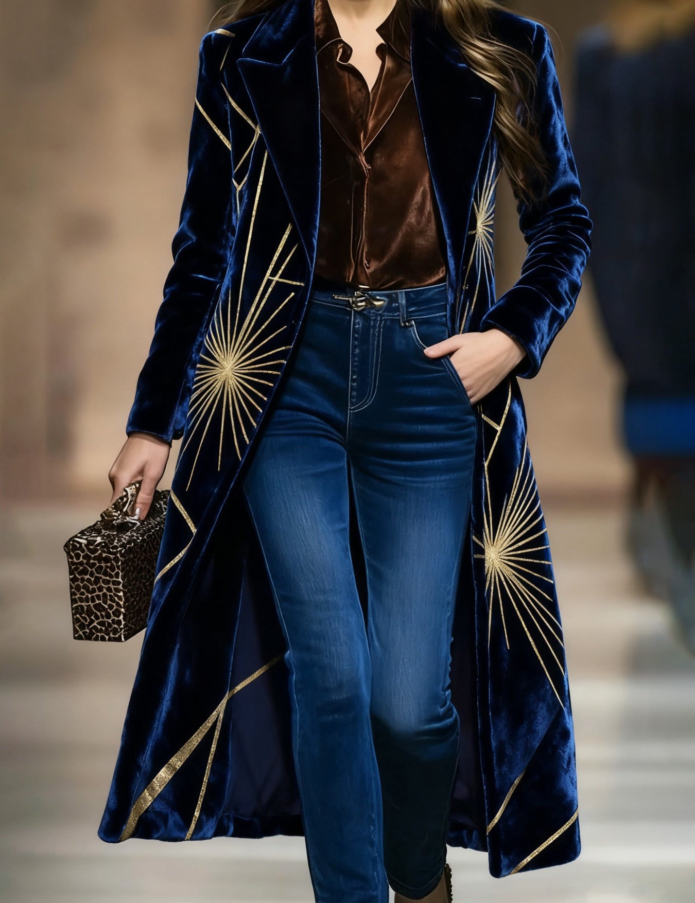Sallie Kingswell | Velvet Long Lapel Duster Coat For Women