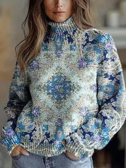 Marianne Castellucci | Floral-Print Turtleneck Sweater For Women