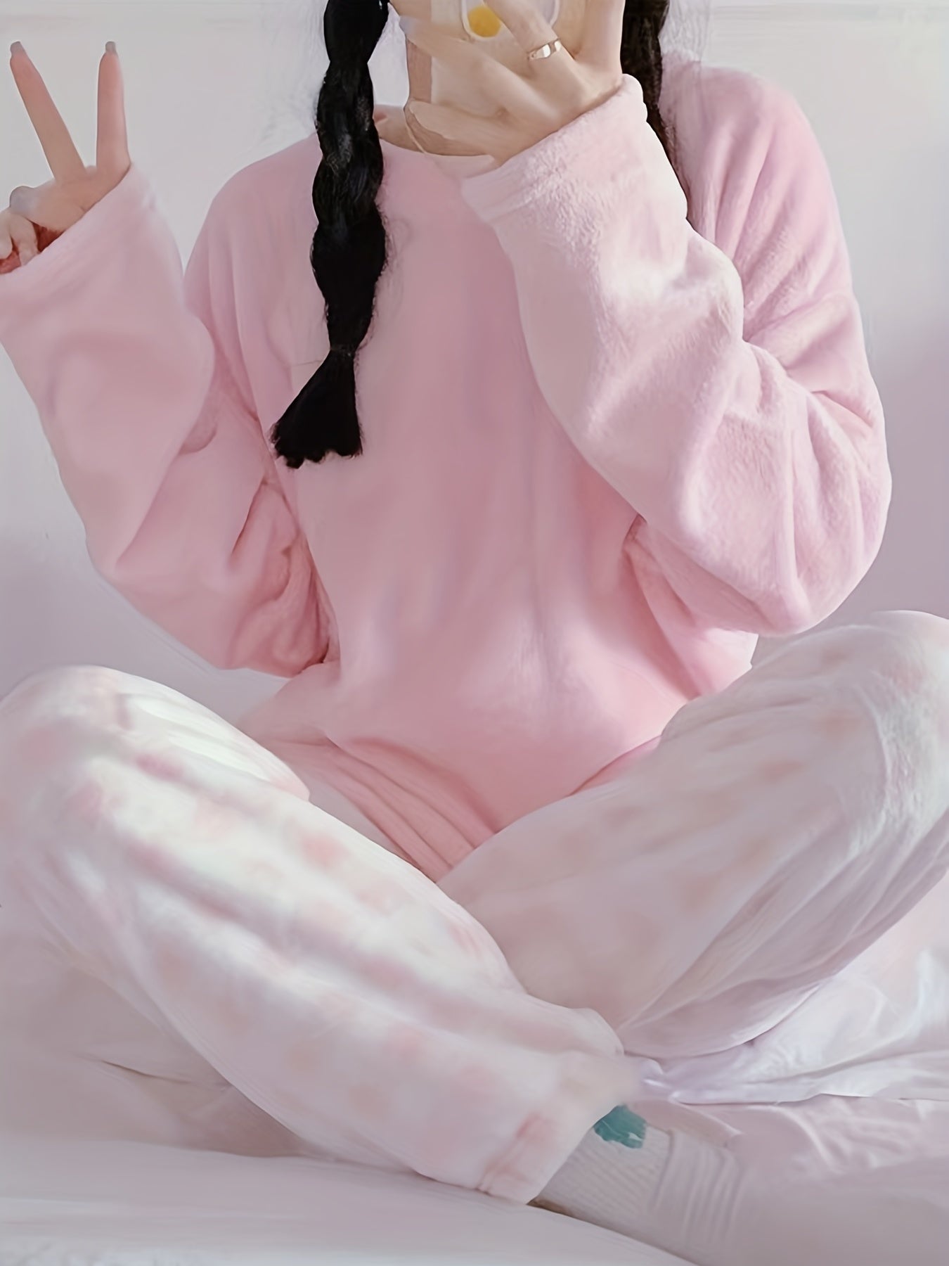 Simone Beaulieu | Plush Fleece Two-Piece Lounge Set For Women