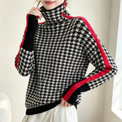 Georgie Braycombe | Stripe Sleeve Turtleneck Sweater For Women