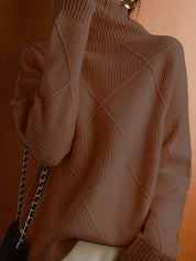 Josephine Alderidge | Diamond-Knit Turtleneck Sweater For Women