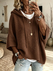 Eloise Drummond | Knitted Hooded Drawstring Sweater For Women