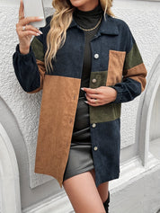 Odile Fontenelle | Corduroy Colour-Block Shirt Jacket For Women