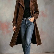 Céleste Duvernay | Suede Trench Coat For Women