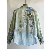 Rosalie Fontanel | Floral Print V-Neck Blouse For Women