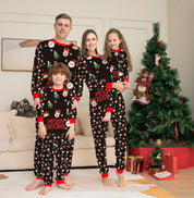 Pine Cheer | Black Santa Print Christmas Pajamas Unisex & Family