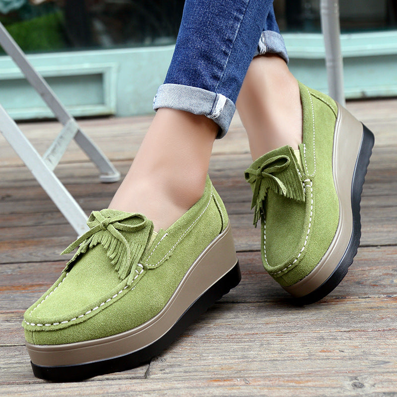 Beatrice Lombard | Tassel Bow Suede Loafers For Women