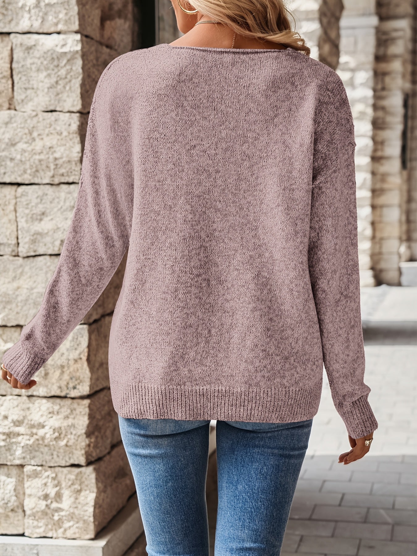 Nadia Castiglione | Relaxed V-Neck Sweater For Women