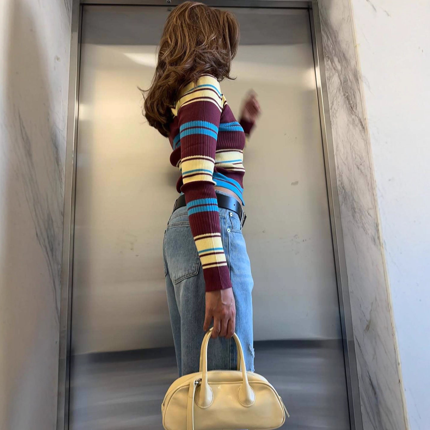 Mathilde Verlaine | Retro Striped Knit Cardigan For Women