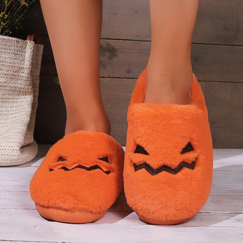 Ghoul Friend | Pumpkin Halloween Slippers For Women
