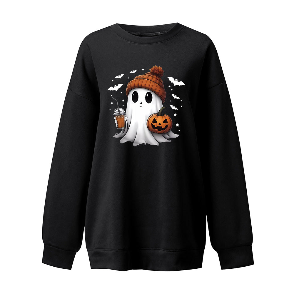 Rosamund Kingsley | Halloween Ghost Print Sweatshirt For Women