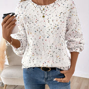 Josephine Vantroy | Speckled Round Neck Sweater For Women
