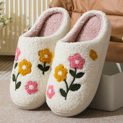 Colette Danvers | Floral Fleece House Slippers For Women