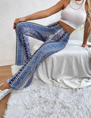 Phoebe Delvaine | Boho Print Flare Trousers For Women