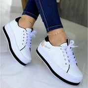 Aurora Delacombe | Floral Embroidery Platform Sneakers For Women