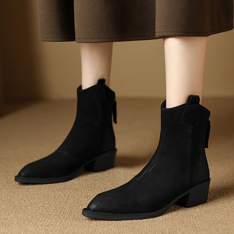 Pauline Ferrand | Suede Ankle Boots With Pointed Toe For Women
