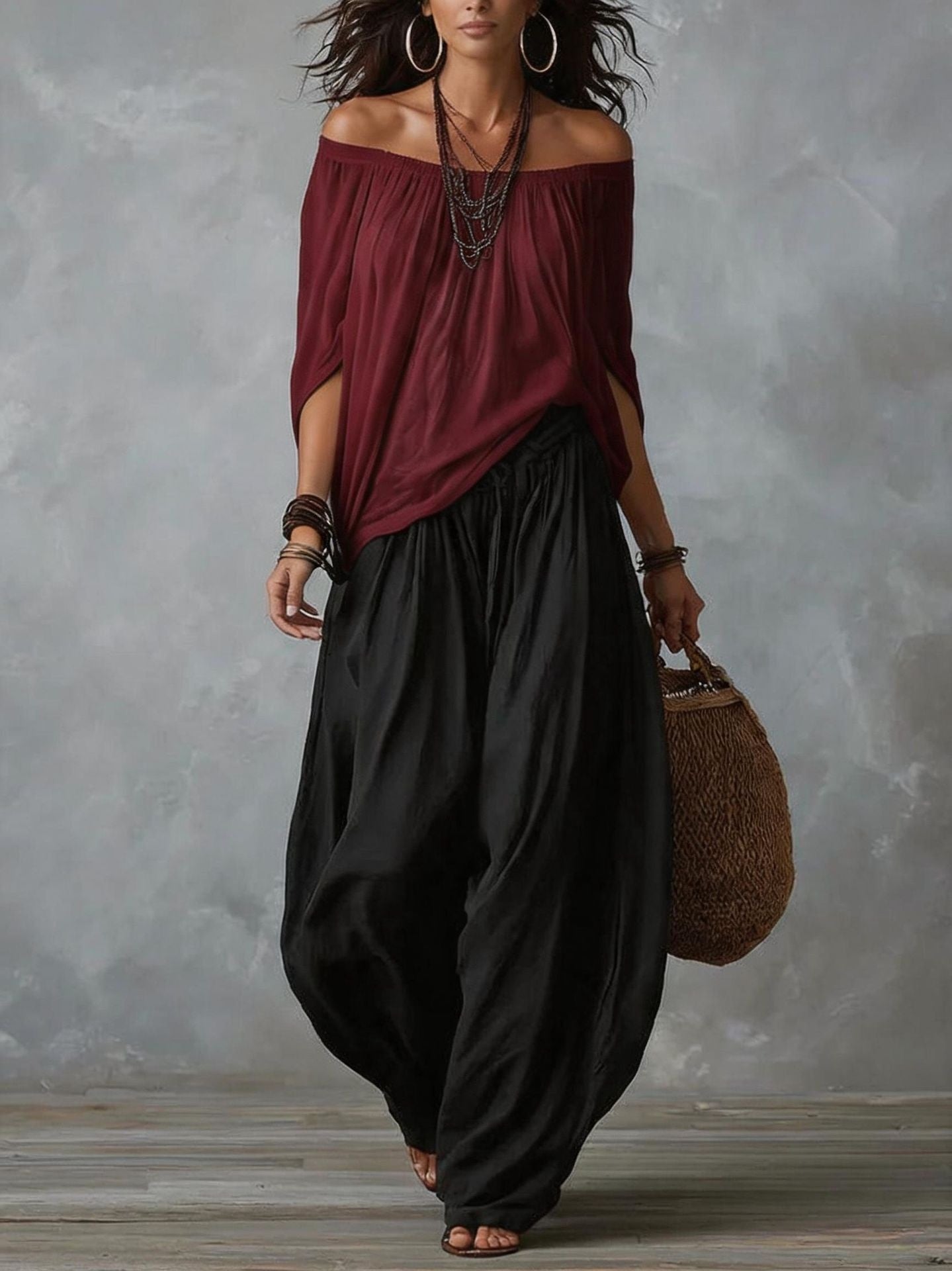Novalee Penhurst | Off-Shoulder Top & Pants Lounge Set For Women