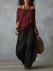 Novalee Penhurst | Off-Shoulder Top & Pants Lounge Set For Women